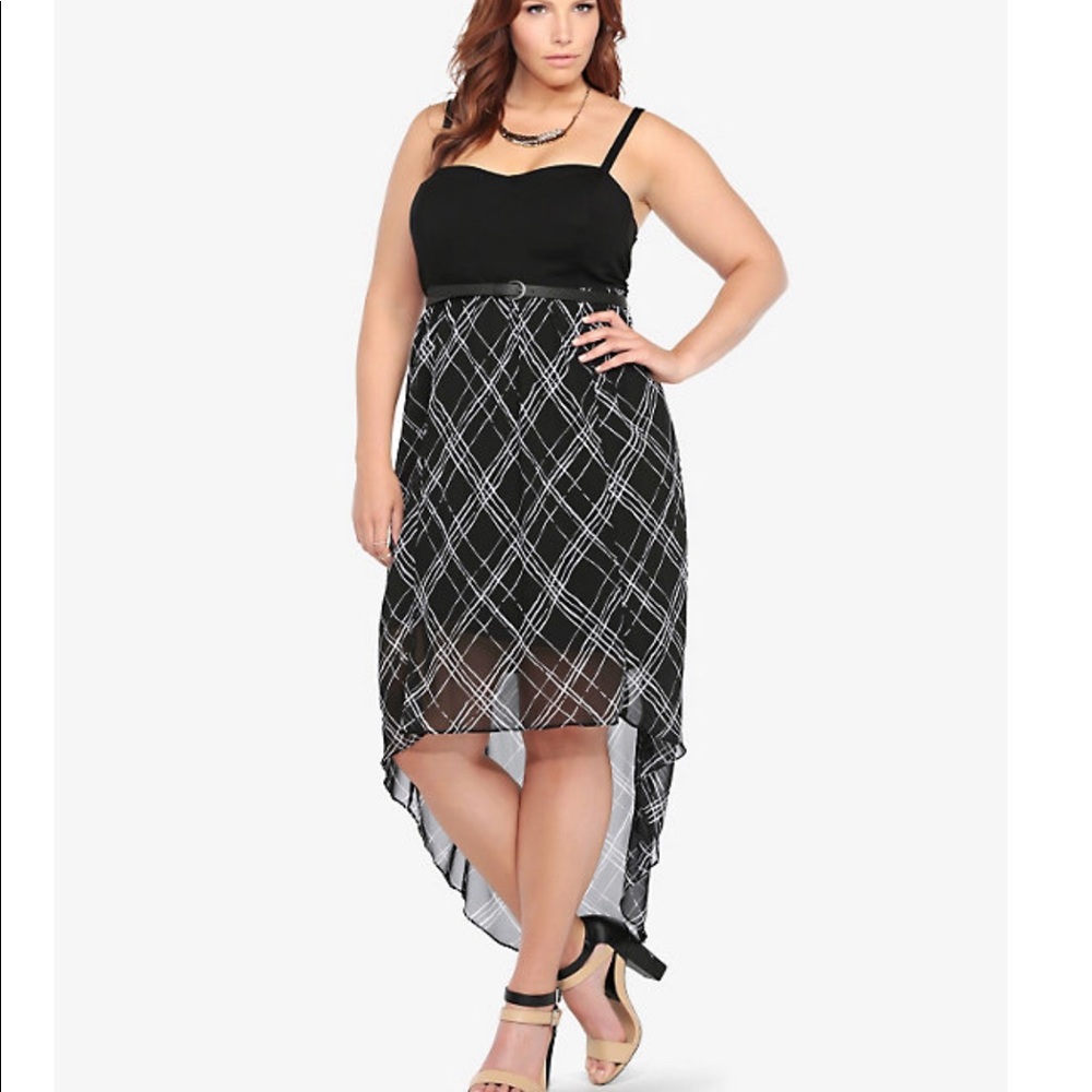 Torrid belted plaid hi lo dress